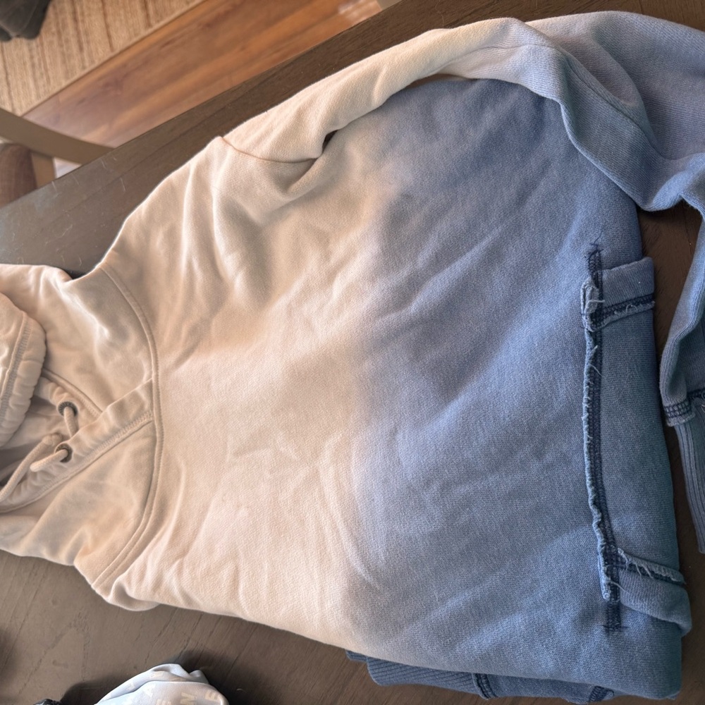 Gradient Blue and White Men's Sweater